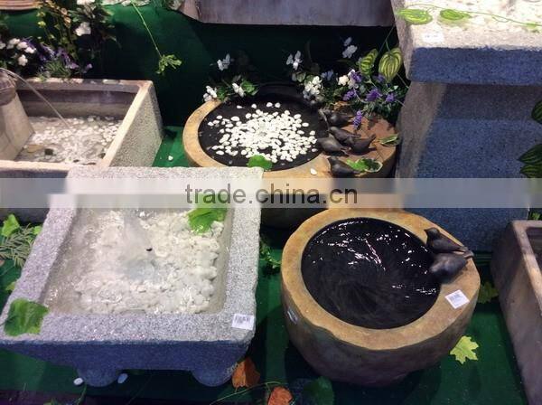 polyresin led light water fountain in fengshui design garden decor
