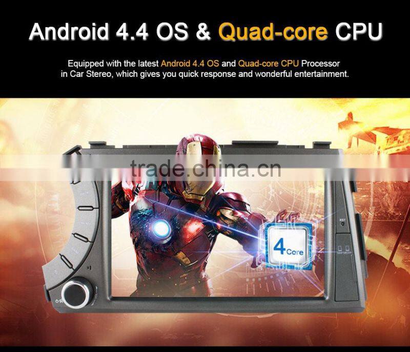 7 inch quad core android 4.4 car navi gps for Kyron with Radio bluetooth +16G ROM