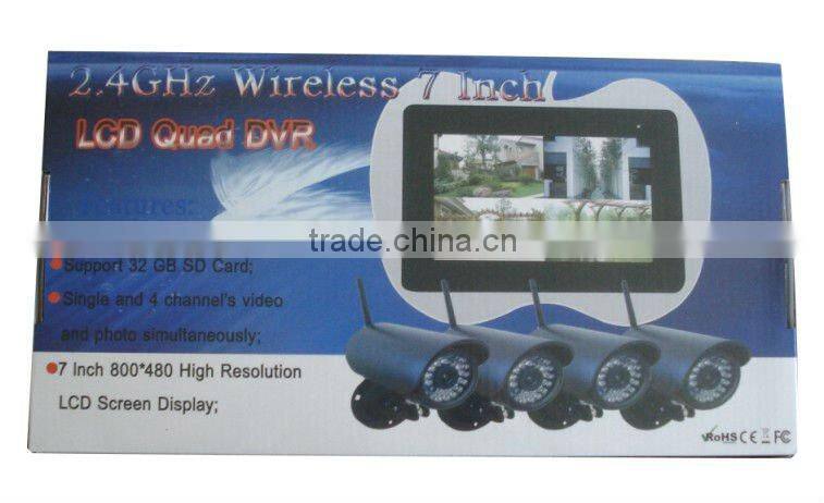 Wireless System camera System with 4 camera 7ich baby monitor