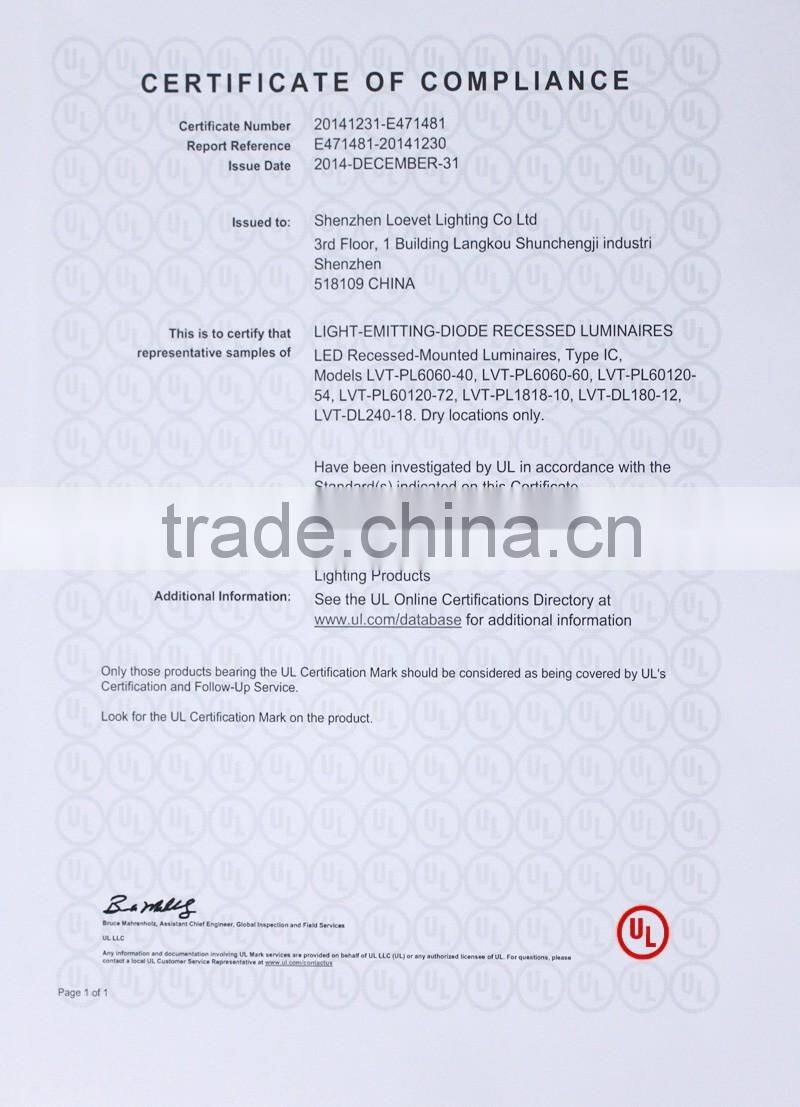 UL listed ceiling light 60w