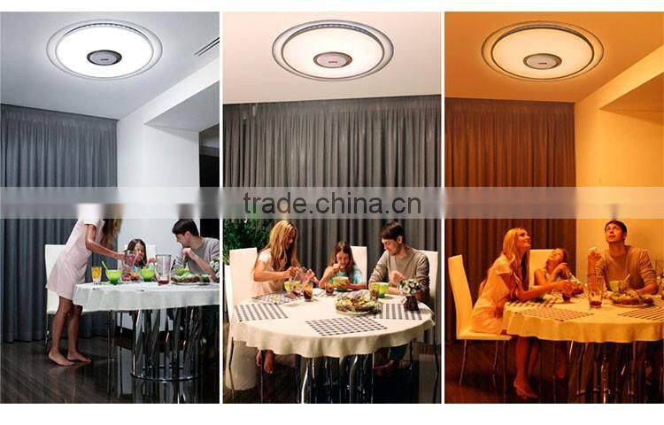 Bluetooth Speaker Dimmable CCT Changing RGB 40W Starry Sky Round LED Ceiling Lamp with APP