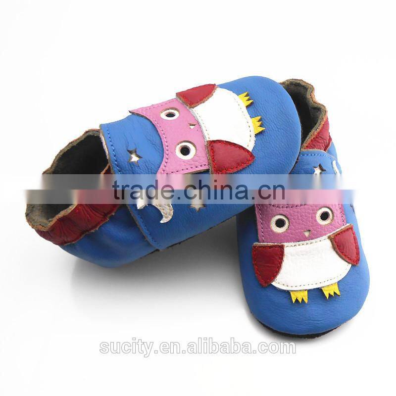 owl blue leather baby toddler boys shoes