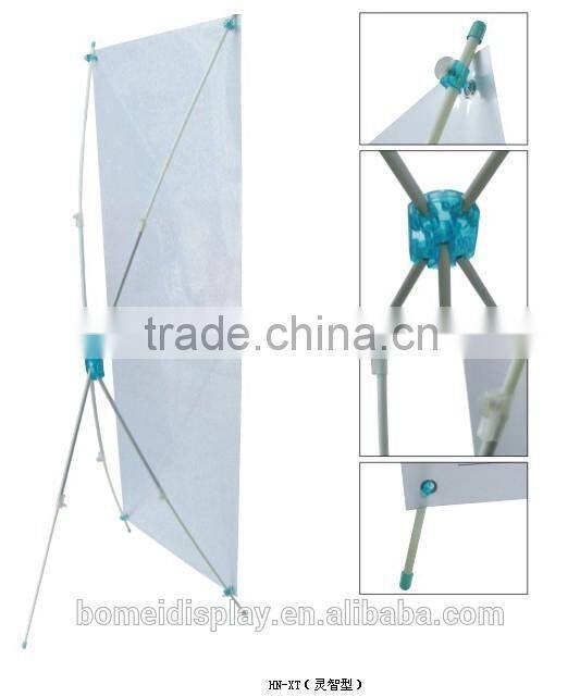 Portable adjustable x banner stand, 60*160cm ABS&aluminum X banner stand