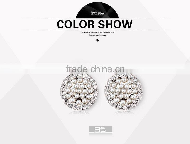 2014 Wholesales cz silver earrings made with Crystal Y20142