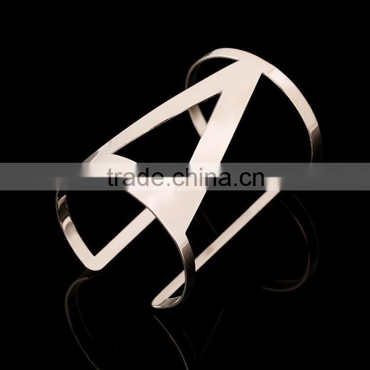 High Quality Women Europe and America Exaggerate Gold Metal Weave Bracelet Wide Bangles Fine Jewelry Cuff Bracelets