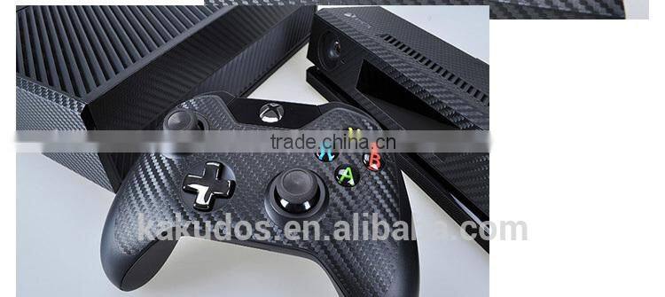 Factory New Arrival Custom Carbon Fiber Skin Vinyl Decal for xbox one with two skins for gamepad