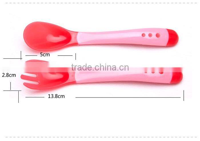 High quality Silicone Baby Feeding Spoon and Fork for Kids