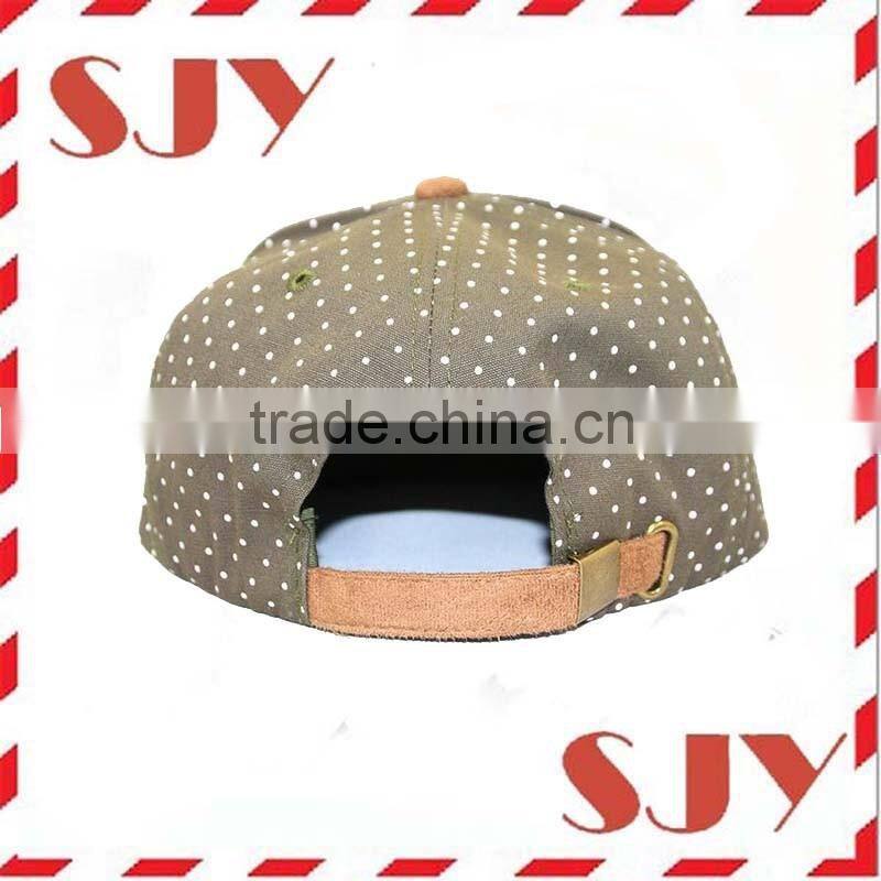 Custom All Over Print Dot 5 Panel Hat With Suede Brim