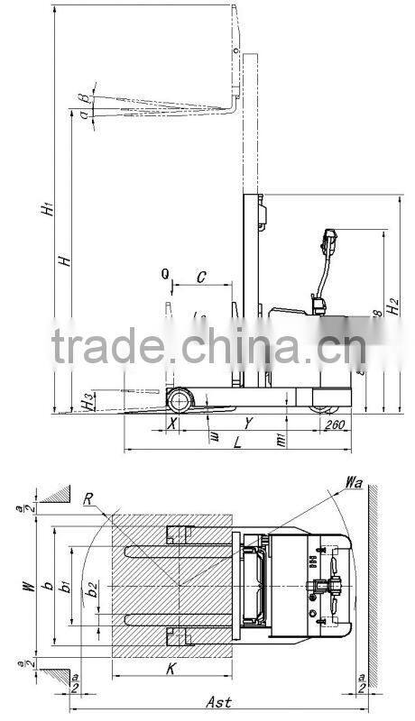 Power Reach Forklift Truck Stacker