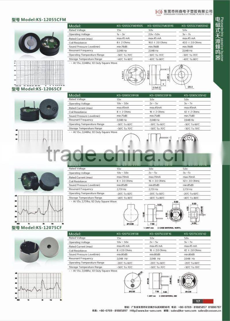 3~12v 85db 2014 active smd magnetic buzzer