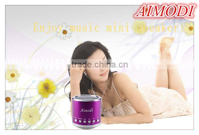 Cylindrical portable mini speaker, Moblie mini speaker support FM function with induction function MN-02
