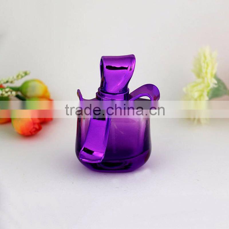 fashion design flower shape pump sprayer cap 20ml crystal perfume glass bottle for personal care