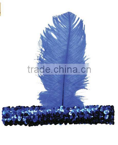 Feather Flapper Headband -Blue color
