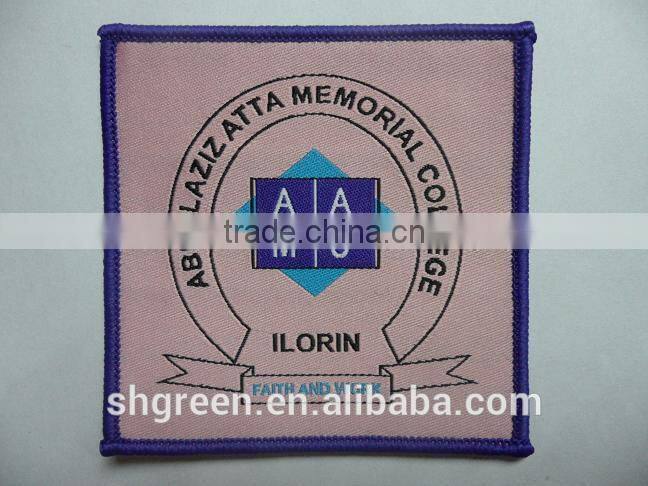 good making woven badge,woven patch for college student apparel