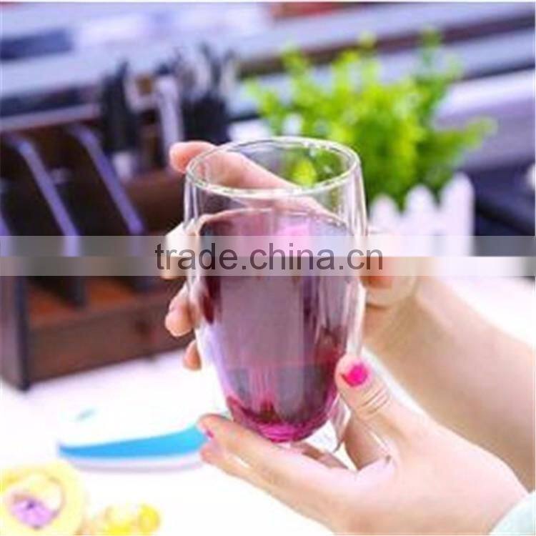 2016 new items heat resistant Double wall borosilicate glass cup 250ml/350ml/450ml/650ml in stockage