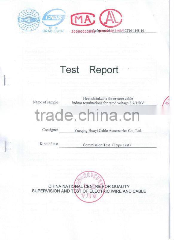 10/15KV Single-Core Medium Voltage Heat Shinkable Indoor Terminational kits