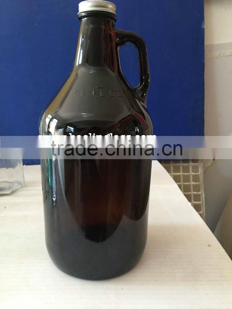 Personalized logo 64oz 1.9L amber beer growlers