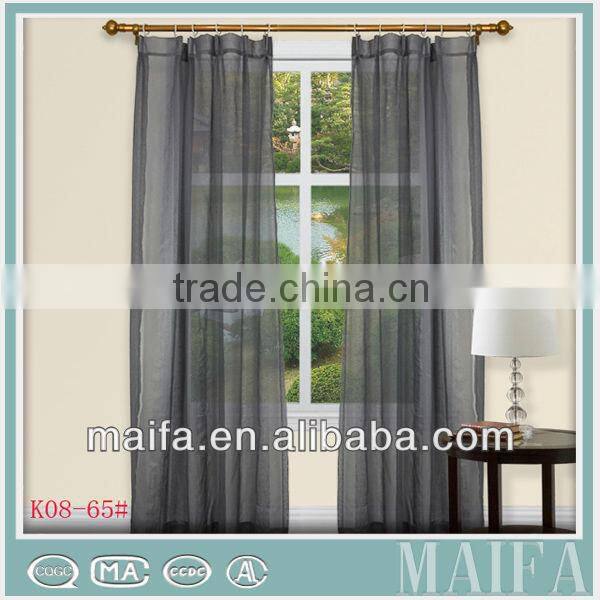 Plain solid sheer voile window curtain design with loops, ready made tab top