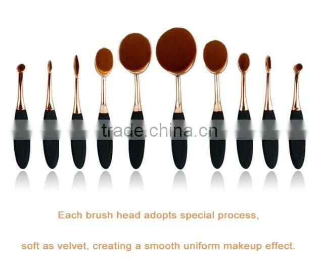 Toothbrush custom 10pcs oval private label makeup brush set