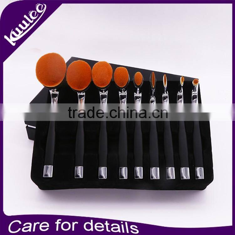 9pcs Golf Pro Cosmetic Makeup Brush Professional Kit makeup brushes with black