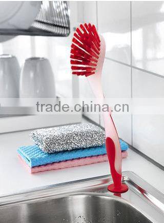 New Plastic Dish Brush Dish-Washing Brush With Suction Cup