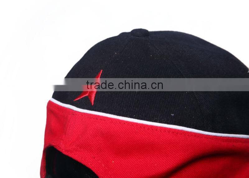 Factory direct sale low price red and black canvas fishing hunting hat with star