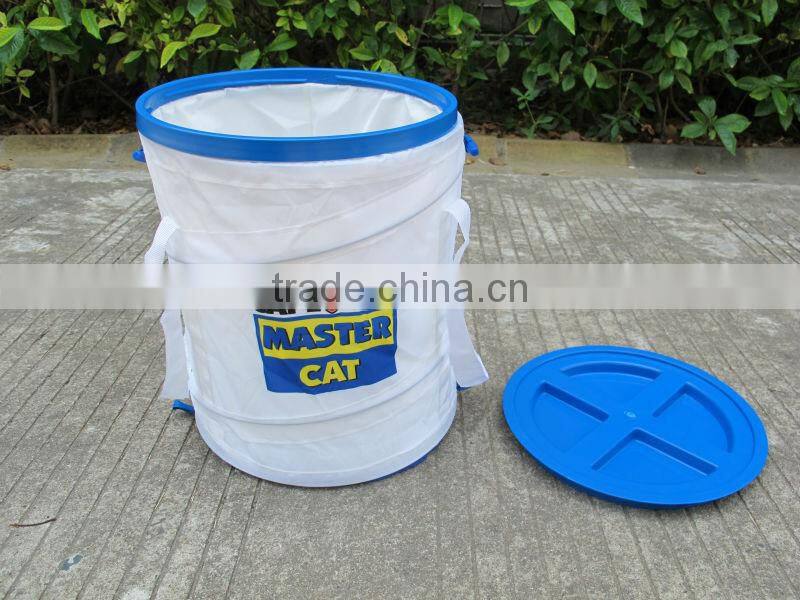pet food barrel PVC REACH foldable dog food container collapsible dog food bin