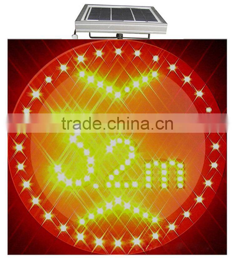 Turn round allowed solar led traffic sign board