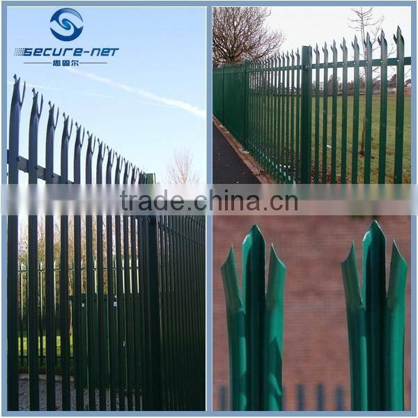high quality security black palisade picket fence used for sale with pvc coated