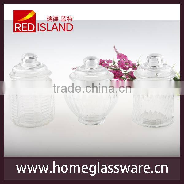 glass candy storage jar with lid