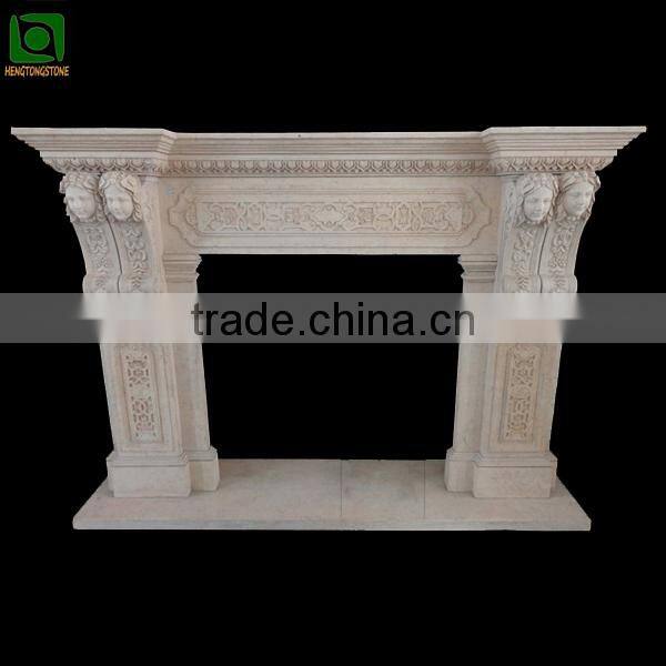 Yellow Marble Electrical Fireplace Mantel