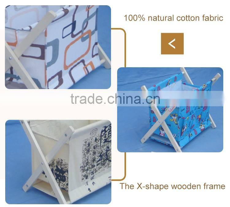 News Stand Foldable Wood Fabric Magazine Rack