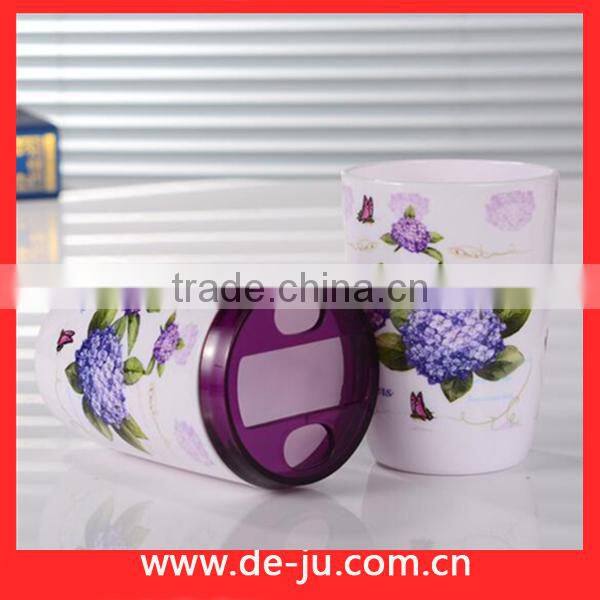 Violets Design Cup Lotion Bottle Cheap Bathroom Sets