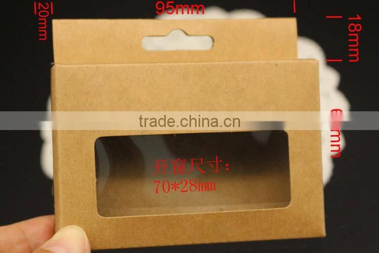 Supplier kraft Paper packaging box with clear window for cell phone accessories, paper boxes