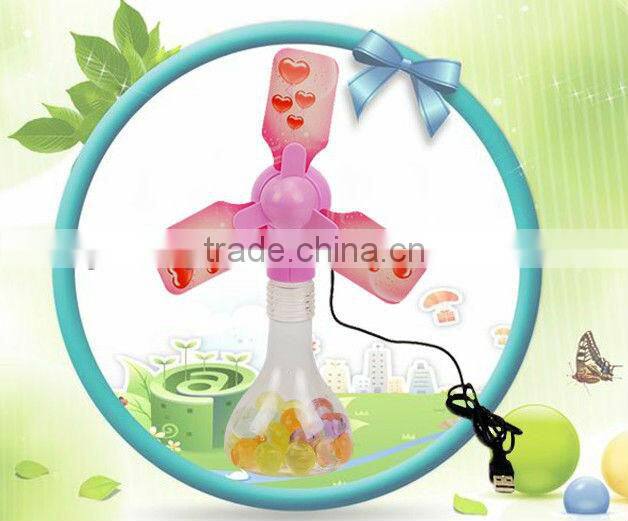 DIY aromatherapy clover flowers USB fan - Peacock color fan leaf