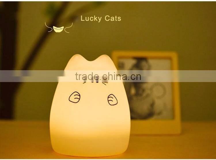 LED color changing silicone animal night light cat led light
