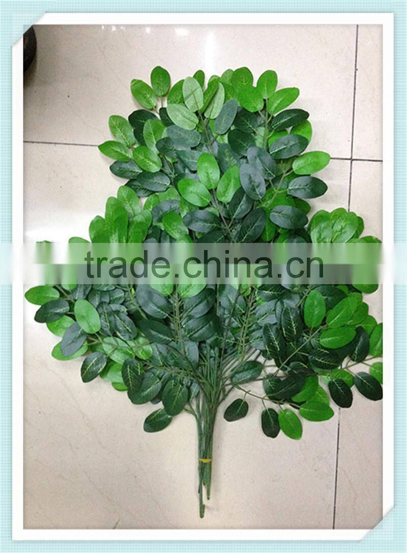 cheap hot sale foliage Banyan leaves artificial ficus leaves. green white gold leaves