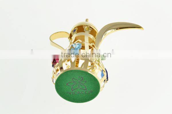 Gold Plated Decorative Mid-east Kettle with Acrylic Box for home decoration
