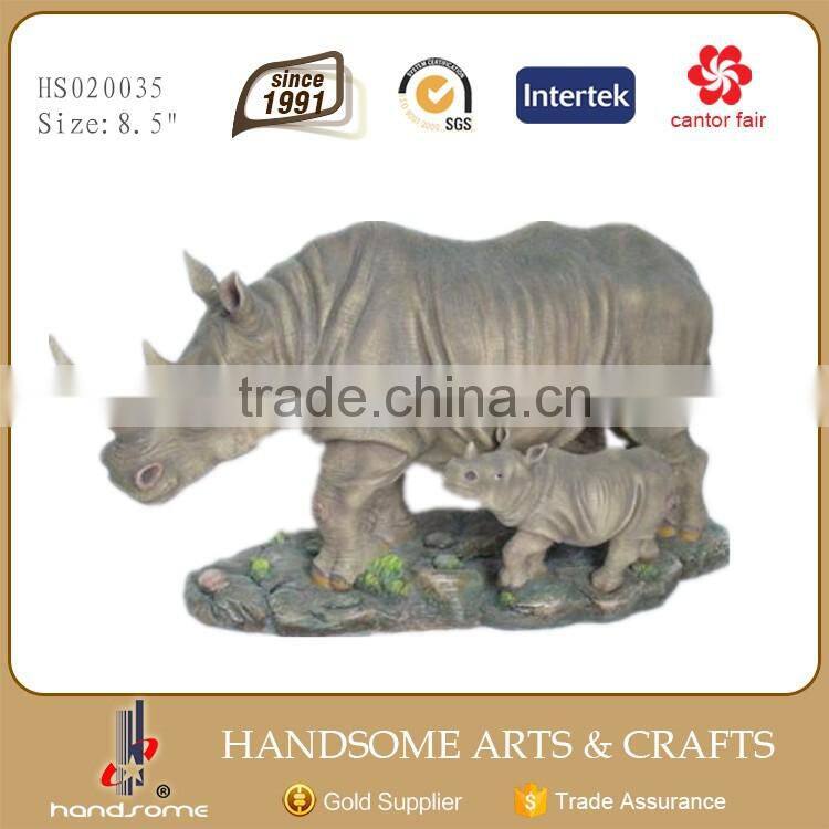 8.5 Inch Resin Home Decoration Holiday Gifts Rhino Animal Sculpture