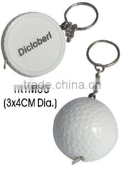 Promotional mini golf shape tape measure keychain