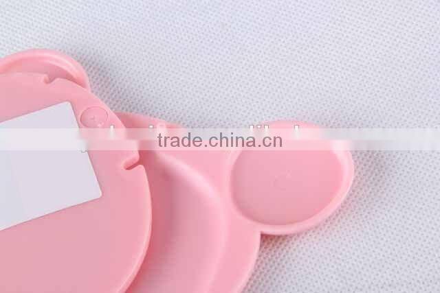 Cartoon bear shaped printed plastic sliding cover mirror