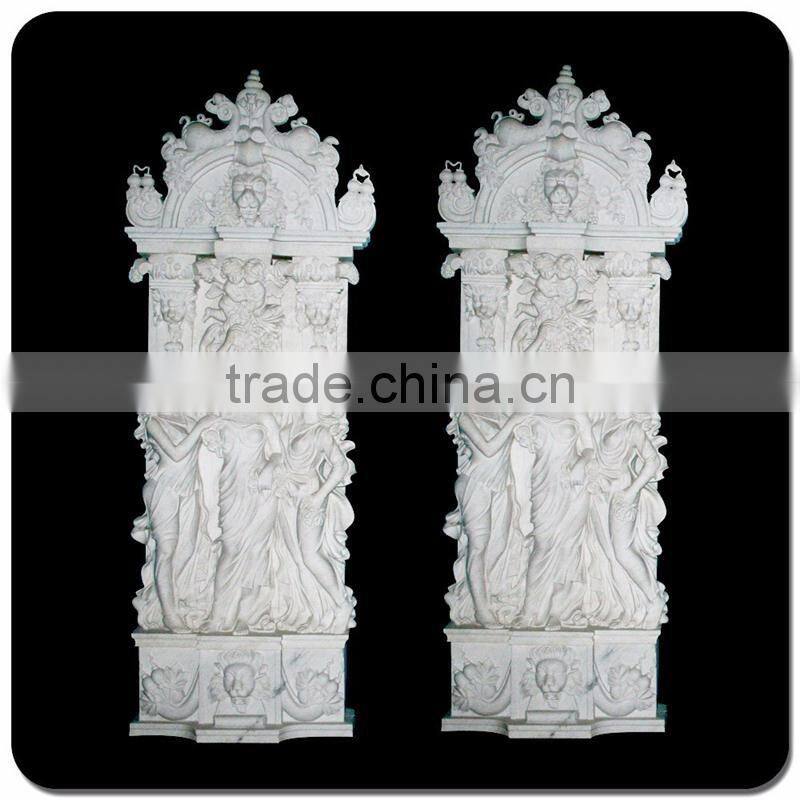 High quality hand carved three woman Greek marble pillars