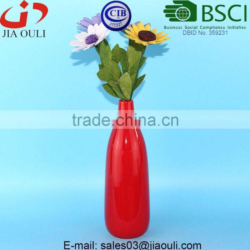 Glazed Red Ceramic Vase Centerpieces for wedding table