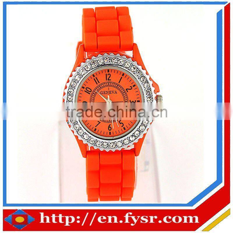 hot sale silicone quartz watch silicone geneva wristwatch
