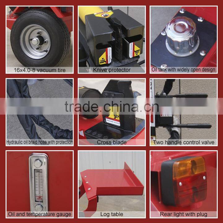 Hot selling CE approved Honda gas motor horizontal vertical towable size 26t wood splitter