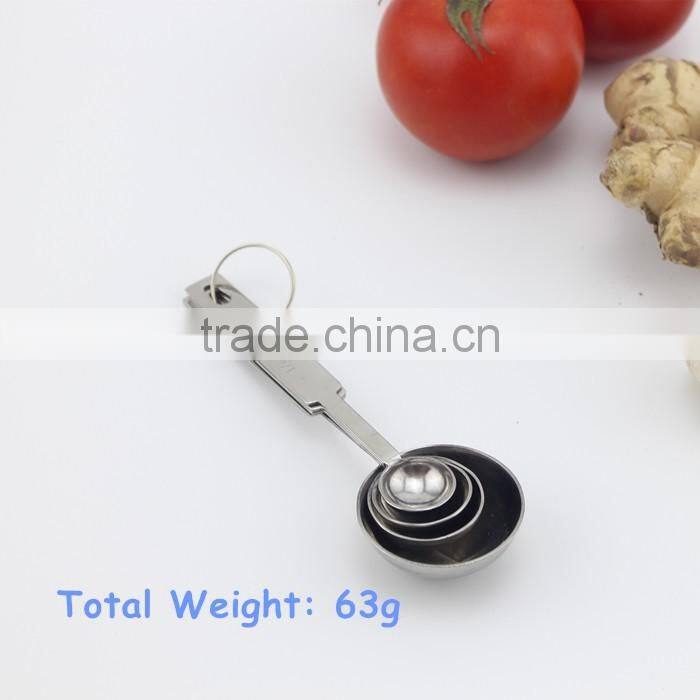 Stainless Steel Stainless Steel Set of 4 Measuring Spoons for Measuring Dry And Liquid Ingredients