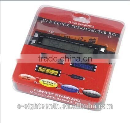 2016 New hot EC30 Multifunctional 4 in 1 Car Digital Clock In/Out Thermometer