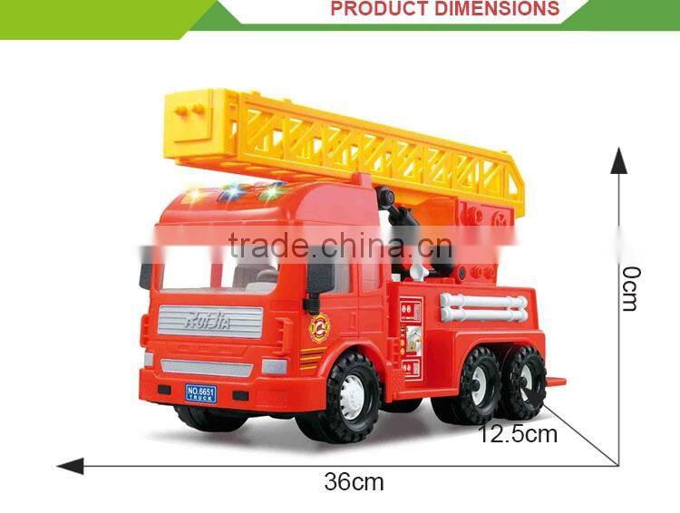 Hot selling friction inertia set plastic electric toy diecast fire trucks