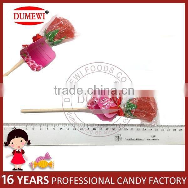 Handmade Rose Shape Jelly Soft Lollipop Candy