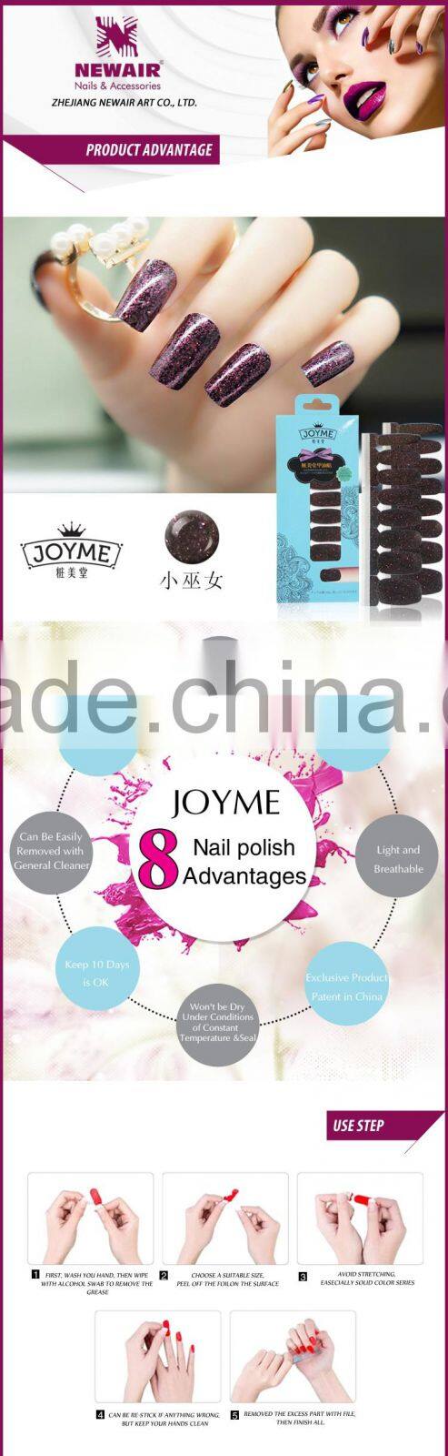 New Air Promotional Cheap Glitter Nail Art Polish Sticker